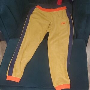 Nike Orange and Gold Fleece Joggers